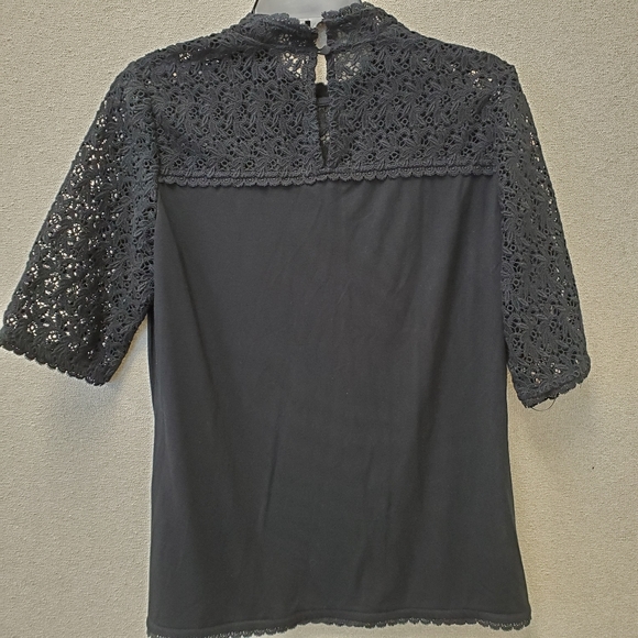 Boden Seraphina Lace Detail Top, BlackSz 8 - Picture 2 of 8